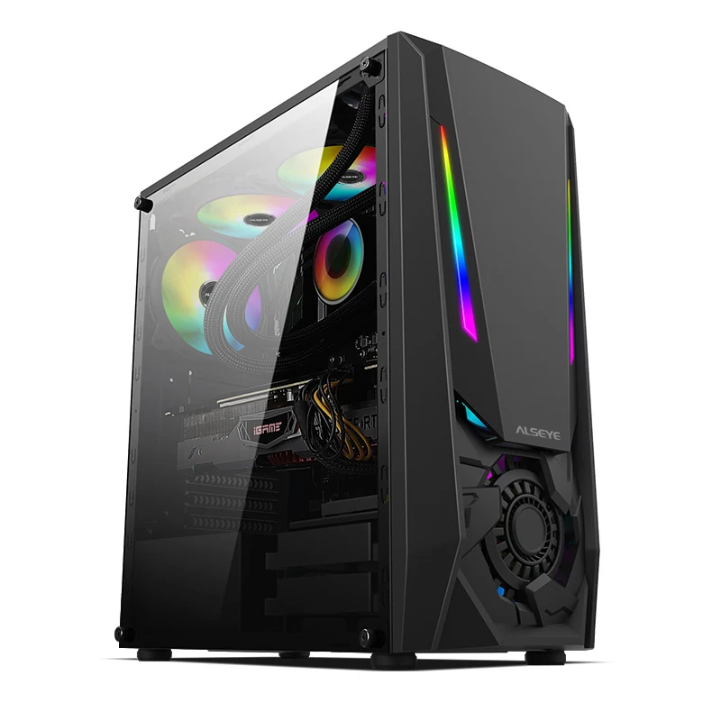 Wholesale PC Gaming Case with Water Cooling and RGB Case Fan