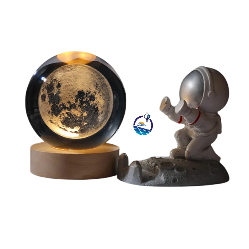 Creative Romantic Home Led Lights Wooden Base Ball Shaped Night Lamp Indoor Living Room Bedroom Table Light