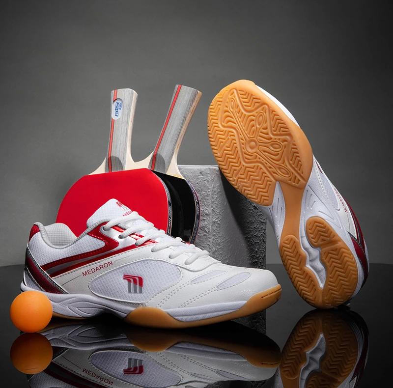 New Professional Table Tennis Shoes Men Women Anti Slip Couples Blue Red Light Weight Badminton Sneakers