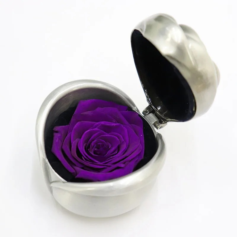 European Style Min Gift  Never Withered Immortal Eternal Life Preserved Rose in Enchanted Ring Box