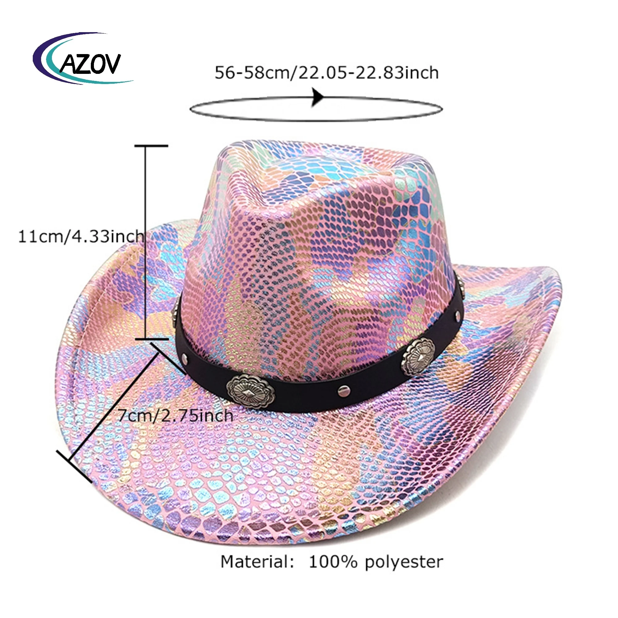 Colorful Cowboy Hat rainbow Carnival Party Hat Festival Decoration Topper Halloween Dress up Cowboy Hat