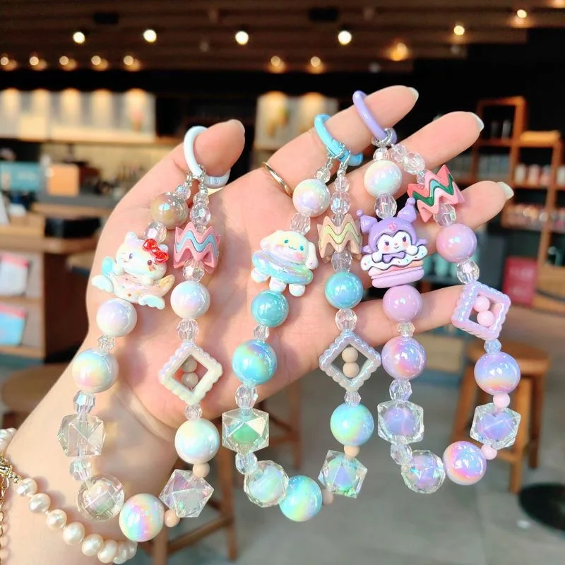 3D Creative Cute Cartoon mobile phone keychain Accessories Car Bag Pendant  Sanrioes Kuromi melody keyring Key chain