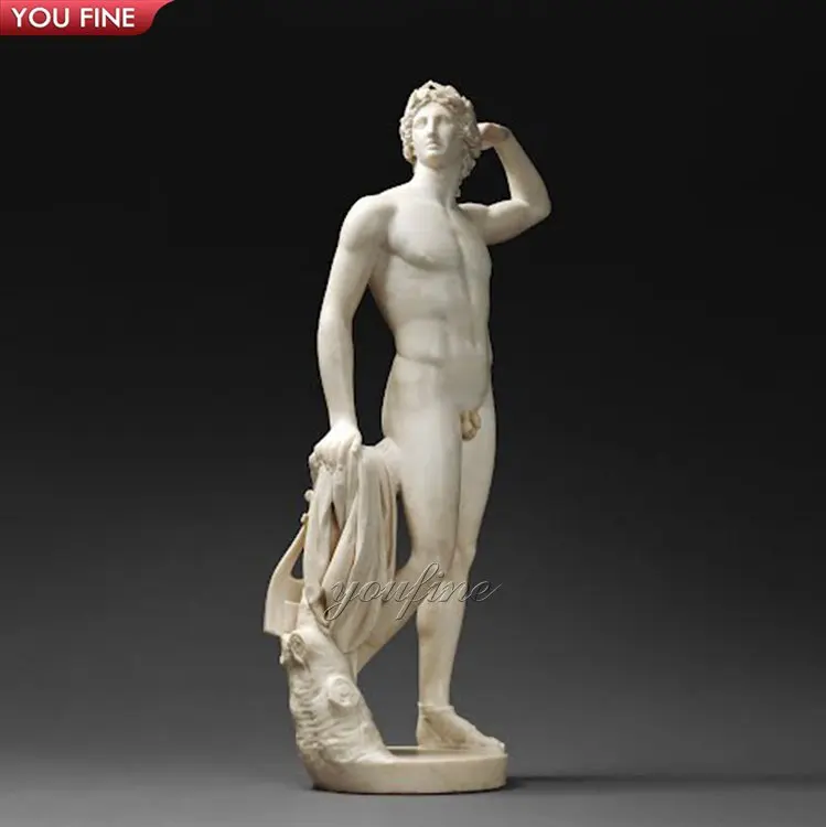 Life Size Apollo Nude Marble Statue