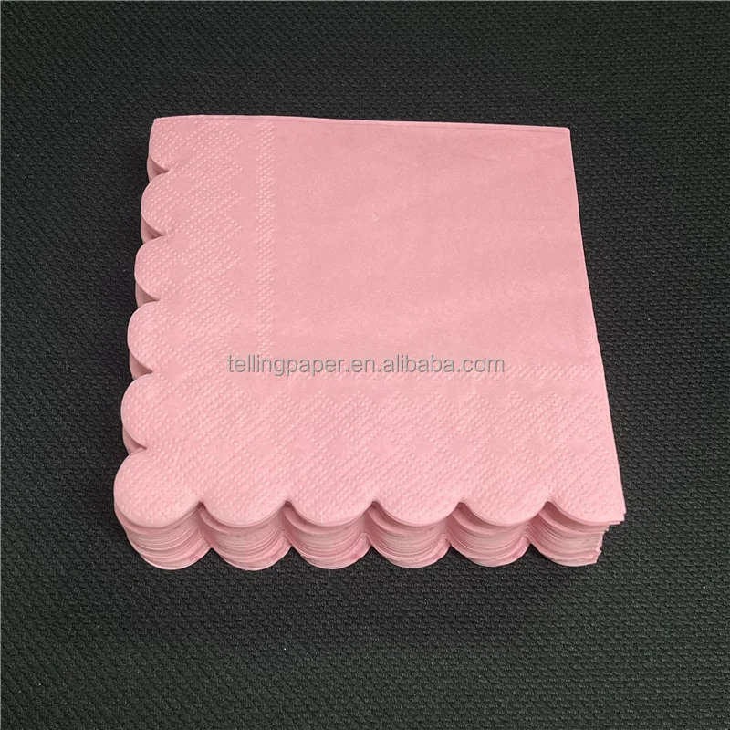 Customized Manufactured Company Disposable Colored Paper Napkins White Brown Black Bar Logo Pack Style Pink Dinner Napkins