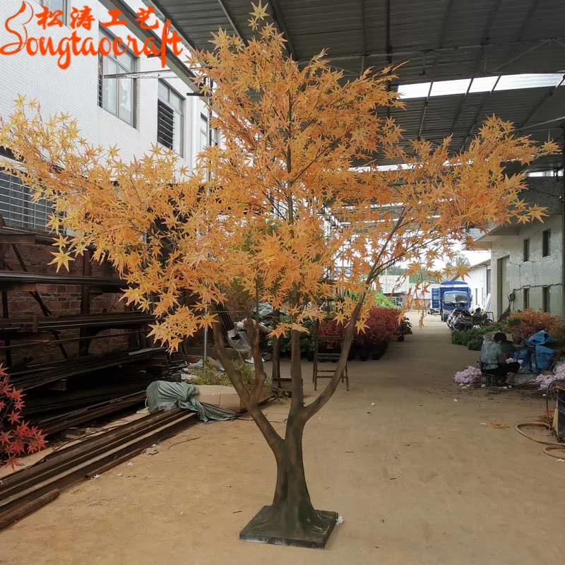 Landscape Japanese Autumn Tree Red Leaf Fiberglass Artificial Maple Tree Large Artificial Decorative Tree For Outdoor