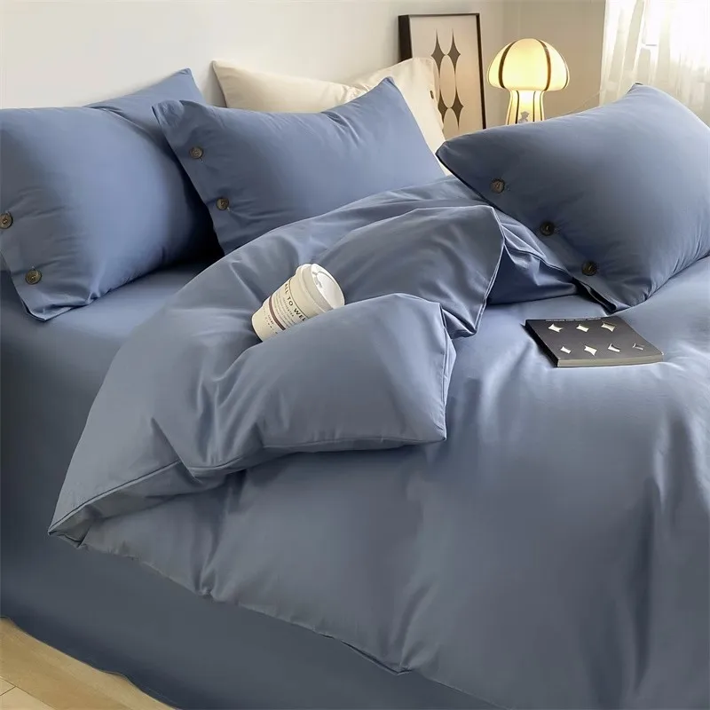 Soft and breathable 100% Cotton bed sheet set Cotton hotel duvet cover set