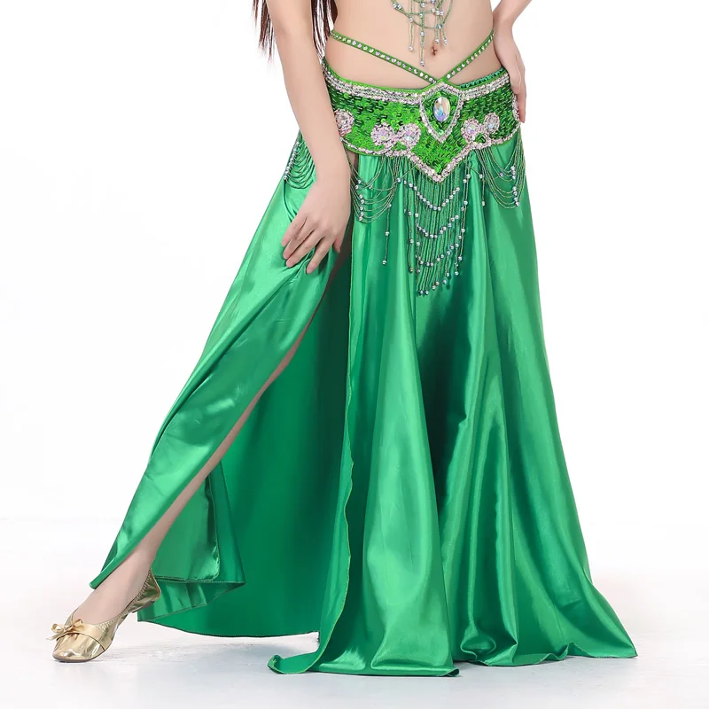 Satin Belly Dance Skirt With 2 side Slit BellyQueen