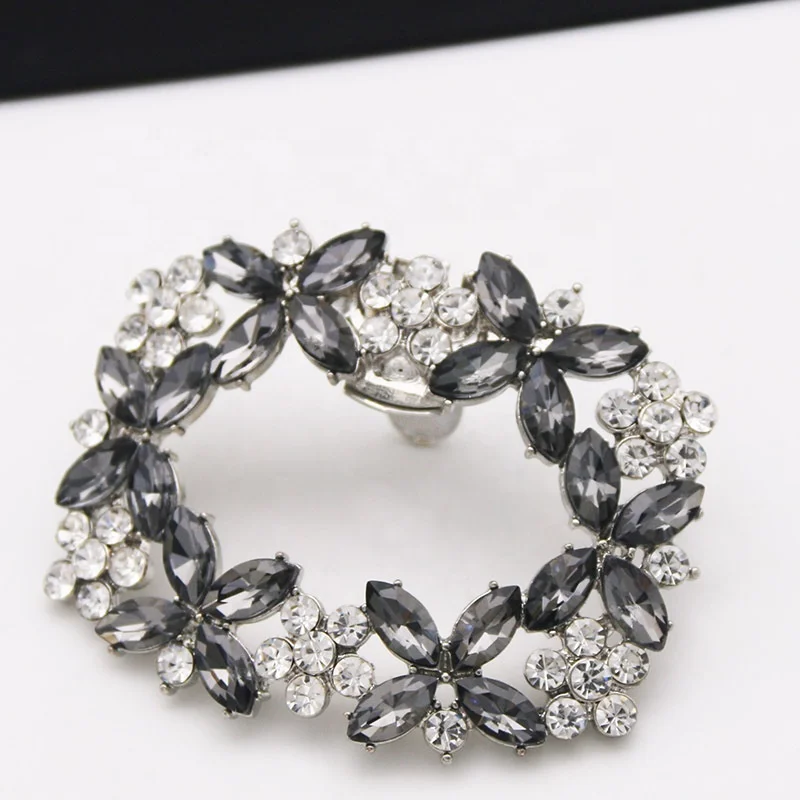 Fashion DIY alloy with bling rhinestone and eye glass shoe clip flower