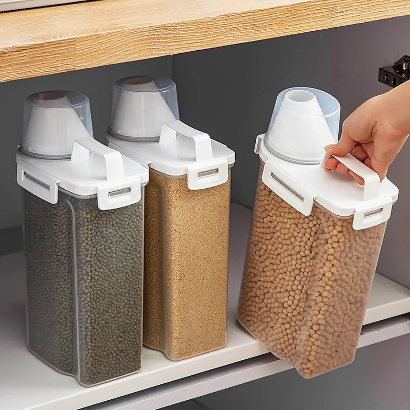Wholesale Kitchen Multifunctional Eco- friendly Plastic Rice Spice Storage Container For Household Storage With Logo Molding