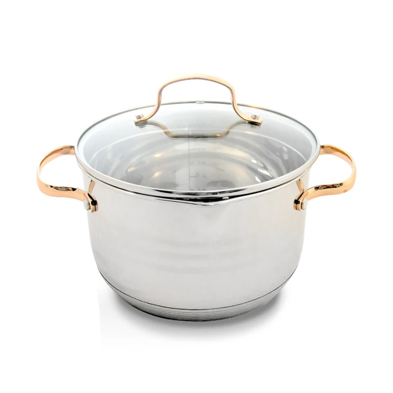 Cookware Sets Russia Brand supplier Large Aluminum or stainless steel Non stick Cooking Pot with clear Glass