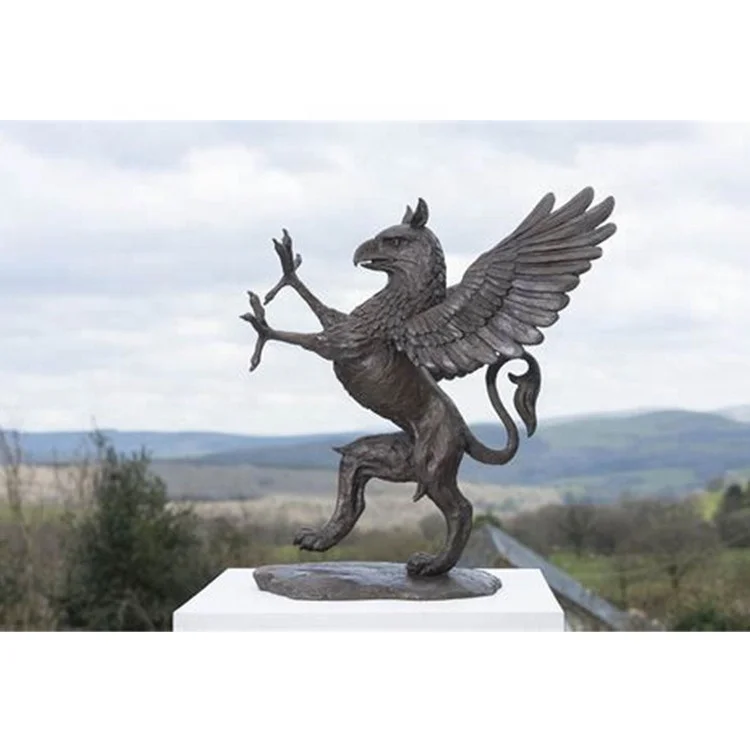 Garden Brass Animal Large Sculpture Bronze Griffin Statue