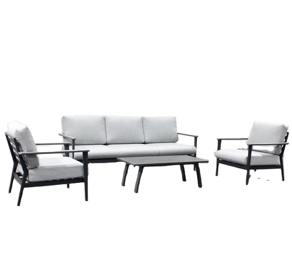Luxury weather resistant outdoor garden furniture aluminum sofa set for patio