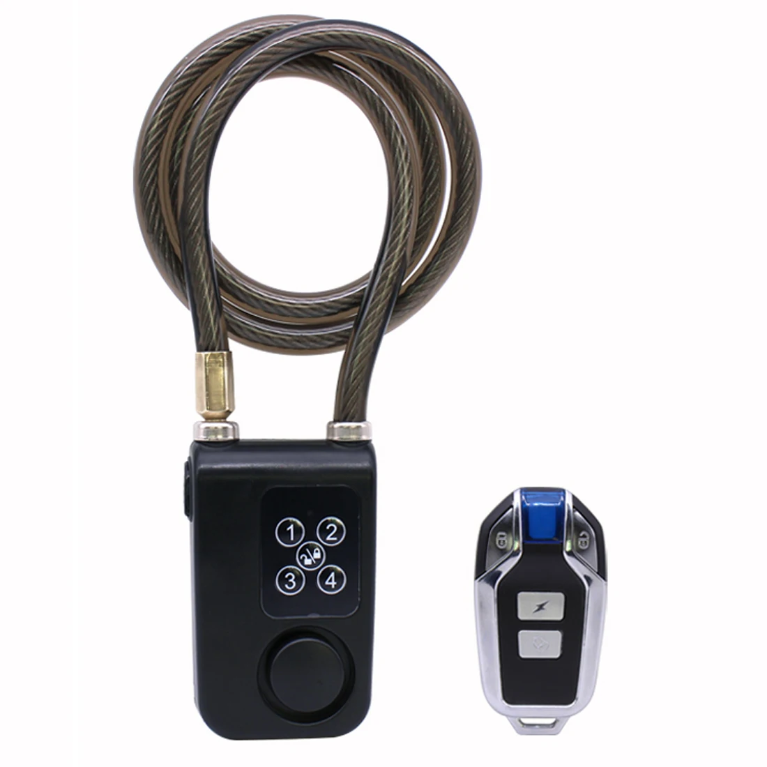 modern electronic  u keyless door bicycle parking cable alarm padlock remote control digital motorcycle anti-theft lock