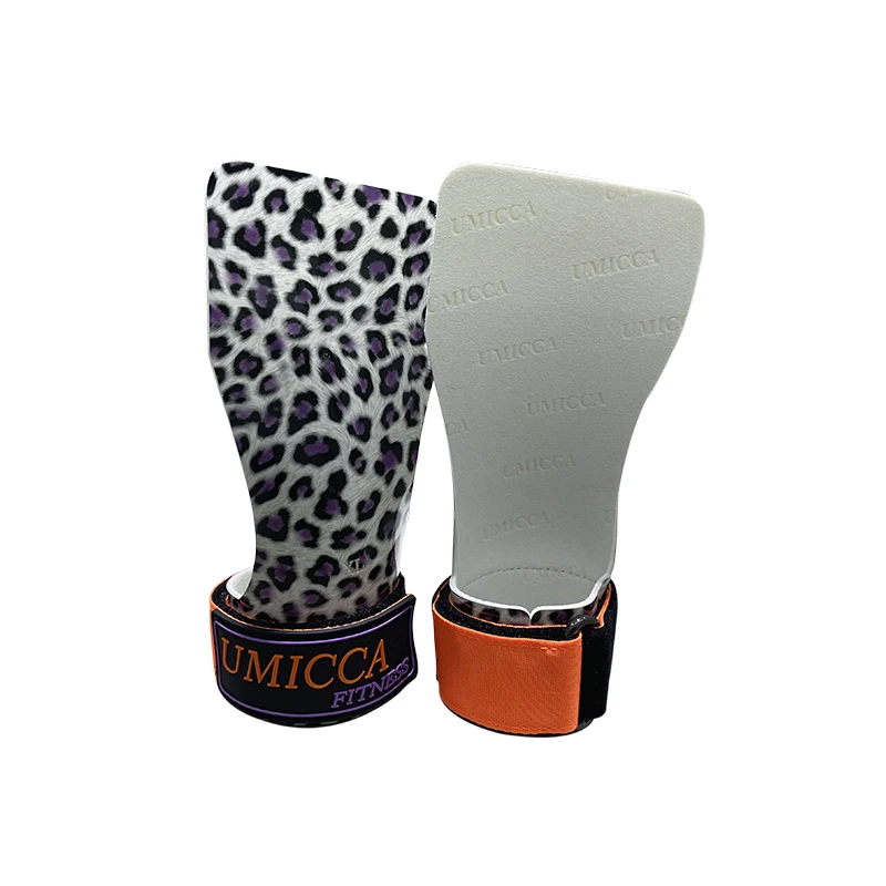 Umicca Crystal Leopard Print TPU Gymnastics Hand Grips Private Label Gymnastic Grip Custom Logo
