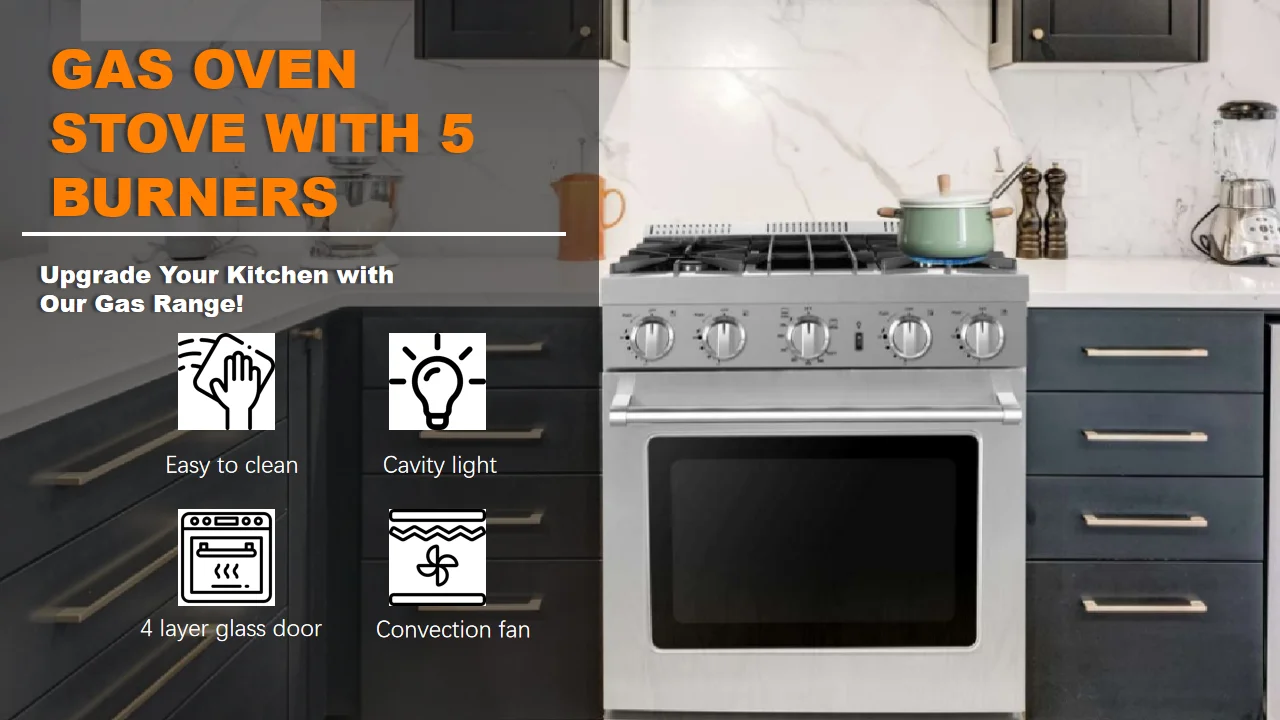 30 Inch Gas Freestanding Cooker Combines a Gas Stove with Oven and a Range Oven