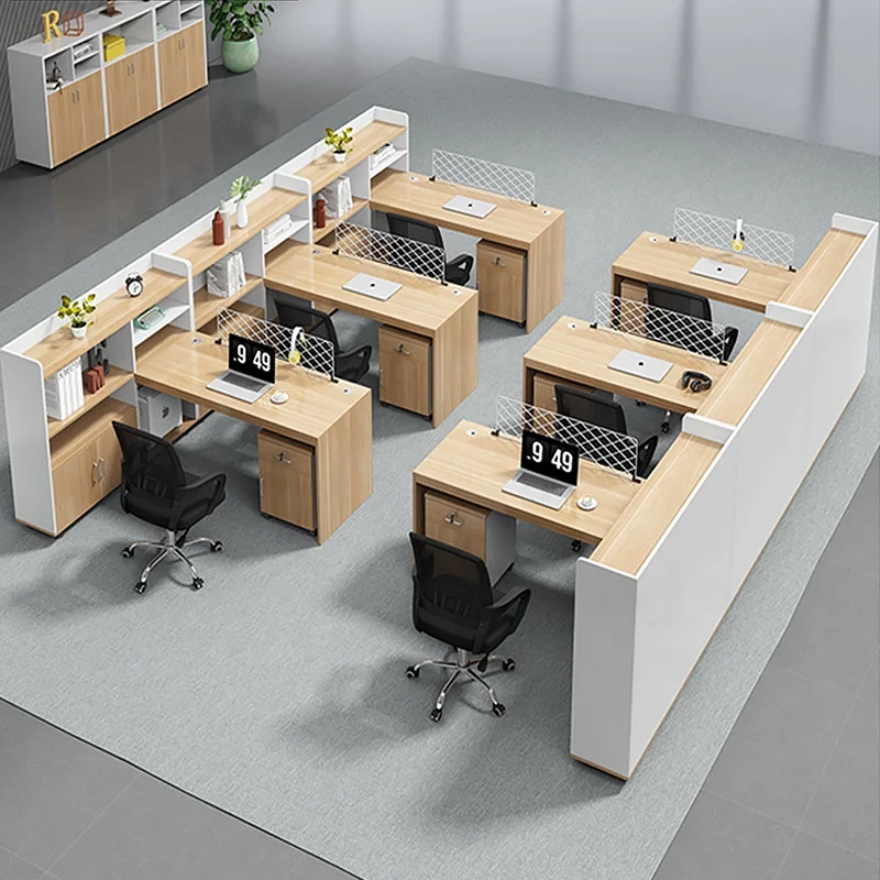 Modular Office desk Furniture Cubicles L Shaped Table Two Person Workstation Desk