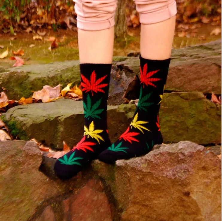 
Cheap Women Men Ankle Maple Sock Hemp Meias Leaf Female Spring Summer Autumn Skateboard Hip Hop Socks 