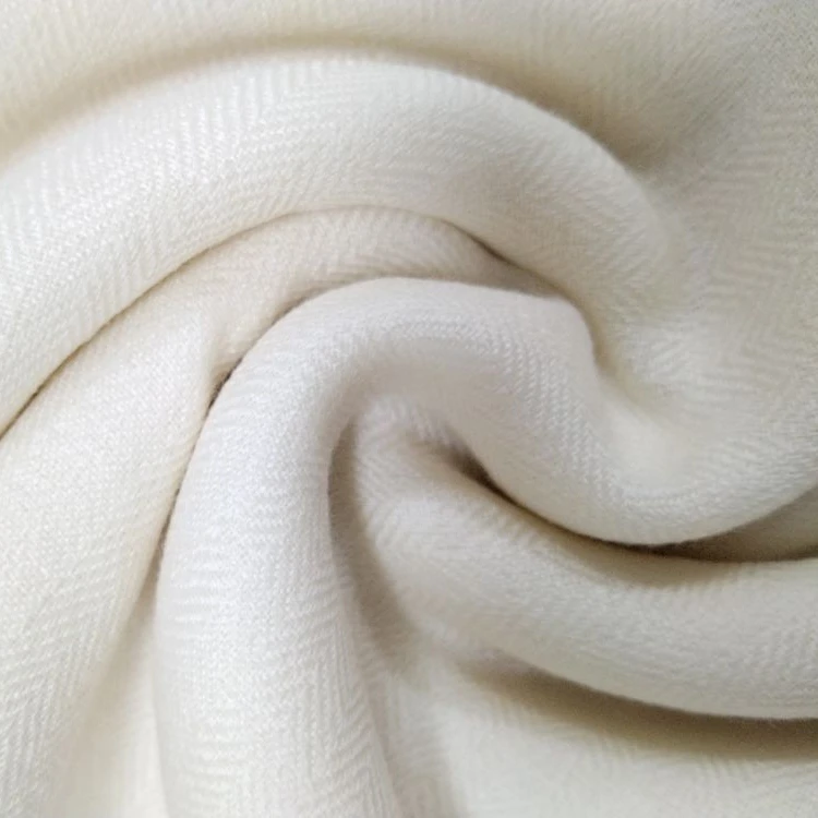 High Quality Newest Herringbone 20% silk 80% wool Blend fabric for garment for Scarf from Direct Manufacturer