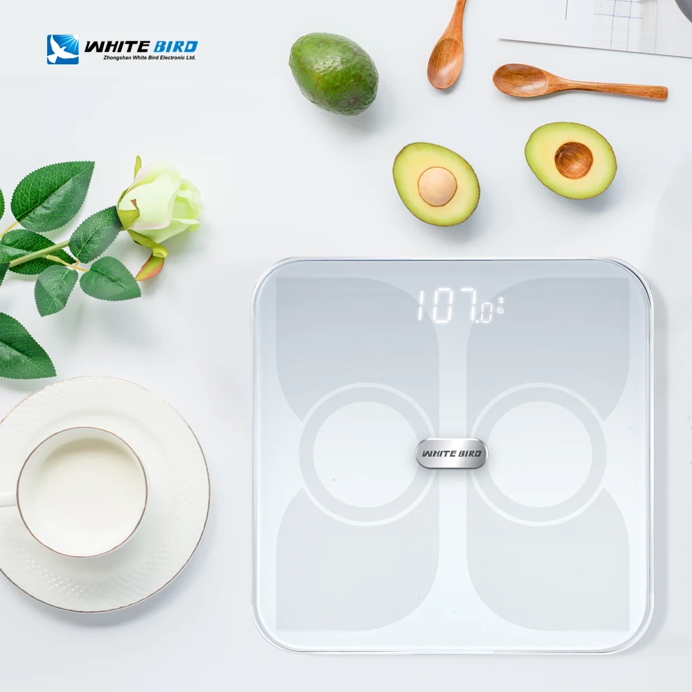 Hot sale high resolution LCD display tempered glass body weight bathroom scale body fat scale smart body fat scale