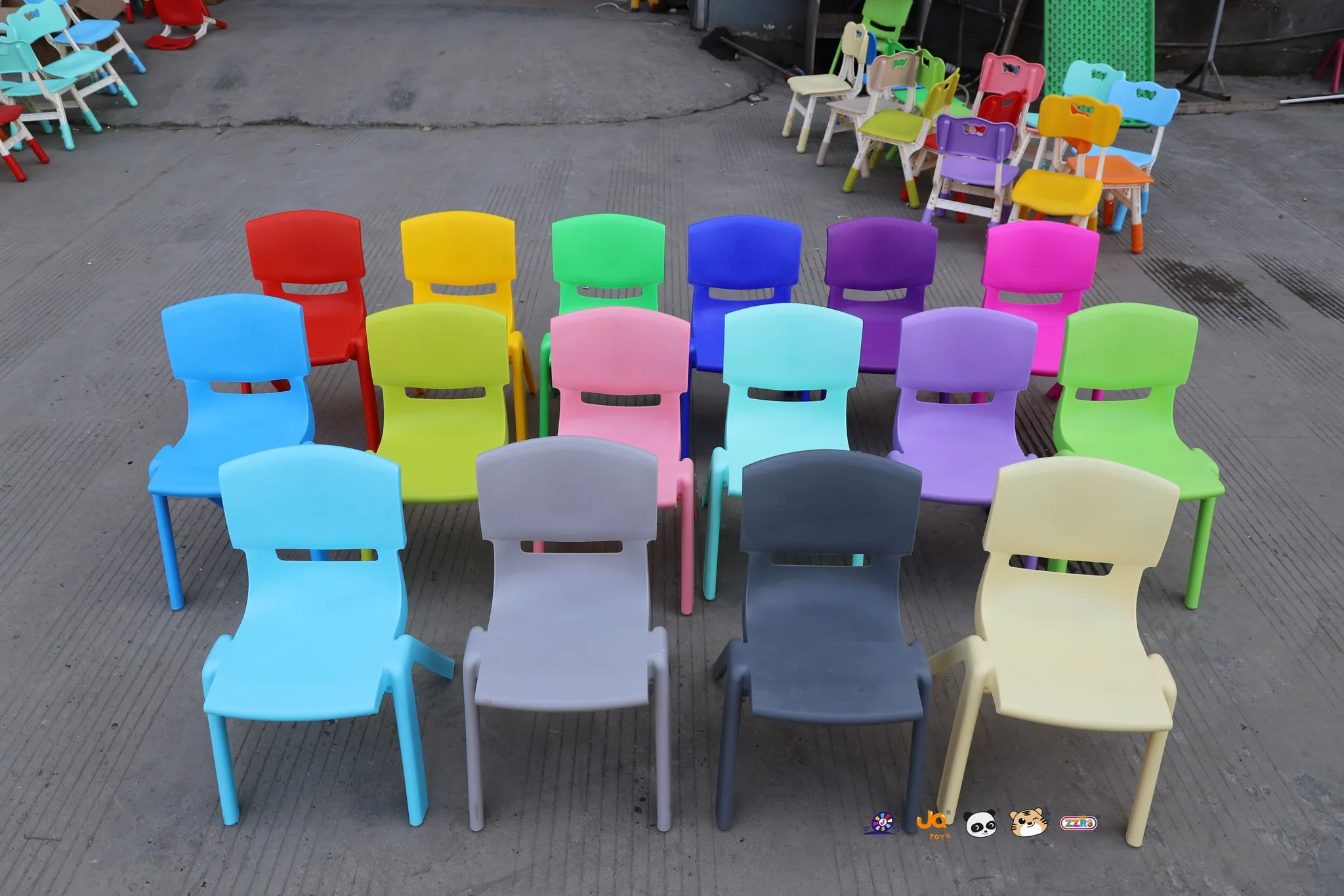 Kindergarten Plastic Chairs Durable Plastic Furniture Wholesale Study Chairs with Different Heights for Different Ages
