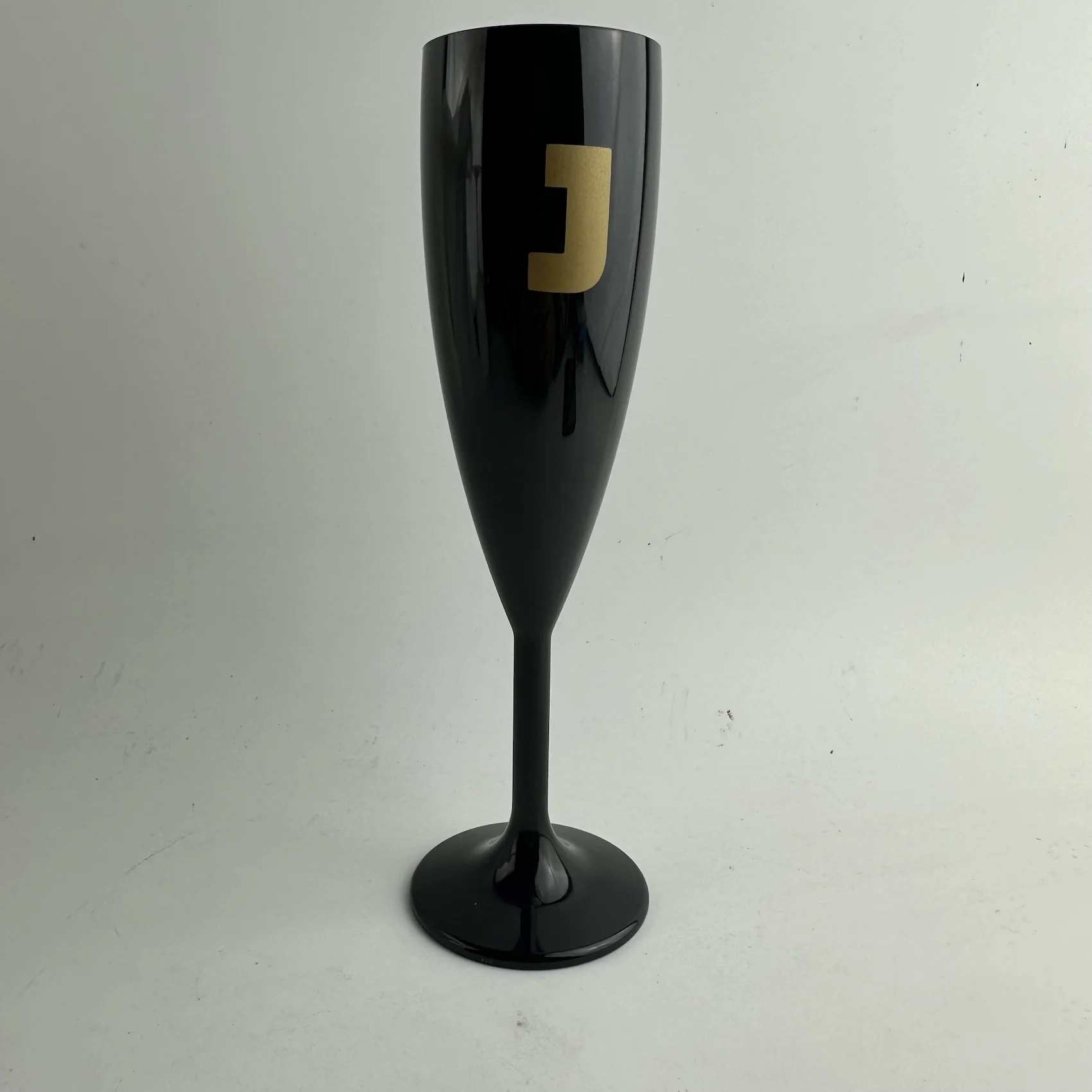 6oz Personalized Black Champagne Prosecco Plastic Flutes Party