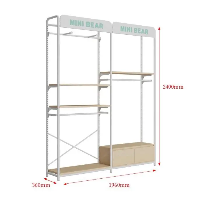 Meicheng Retail Garments Shop Furniture Clothes Shop Stand Metal Baby Clothing Display Rack For Retail