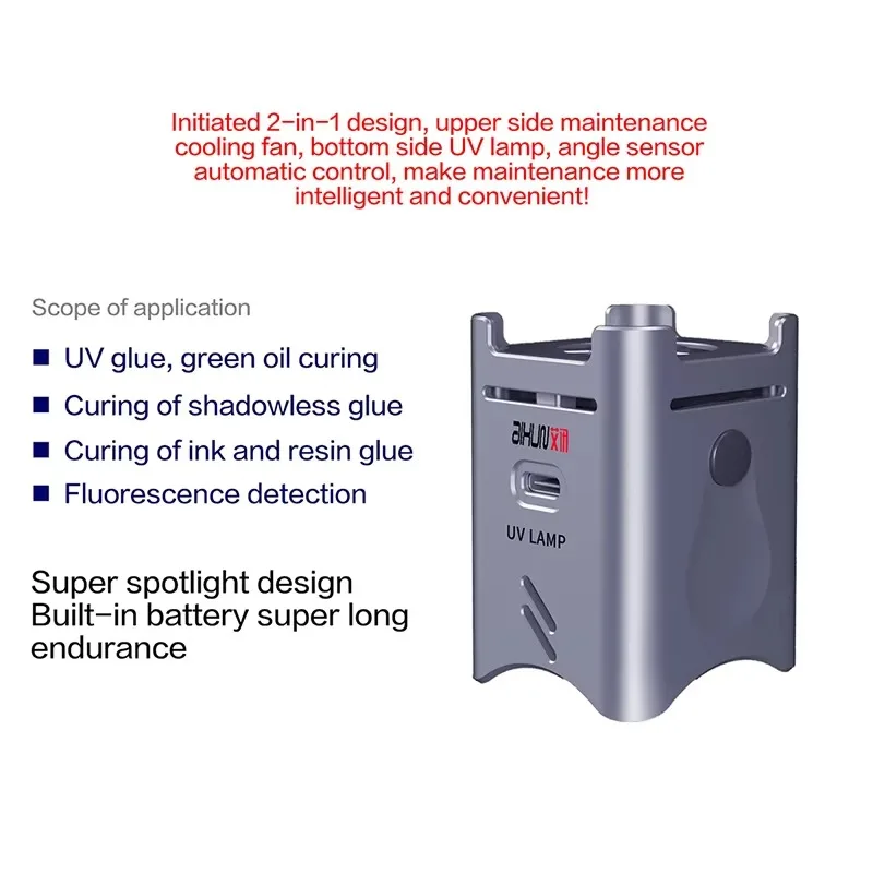 Aixun UV Curing Lamp Built-in Battery For UV Resin Optical Glue Ink Photosensitive Green Oil Curing Fluorescent Agent Detection
