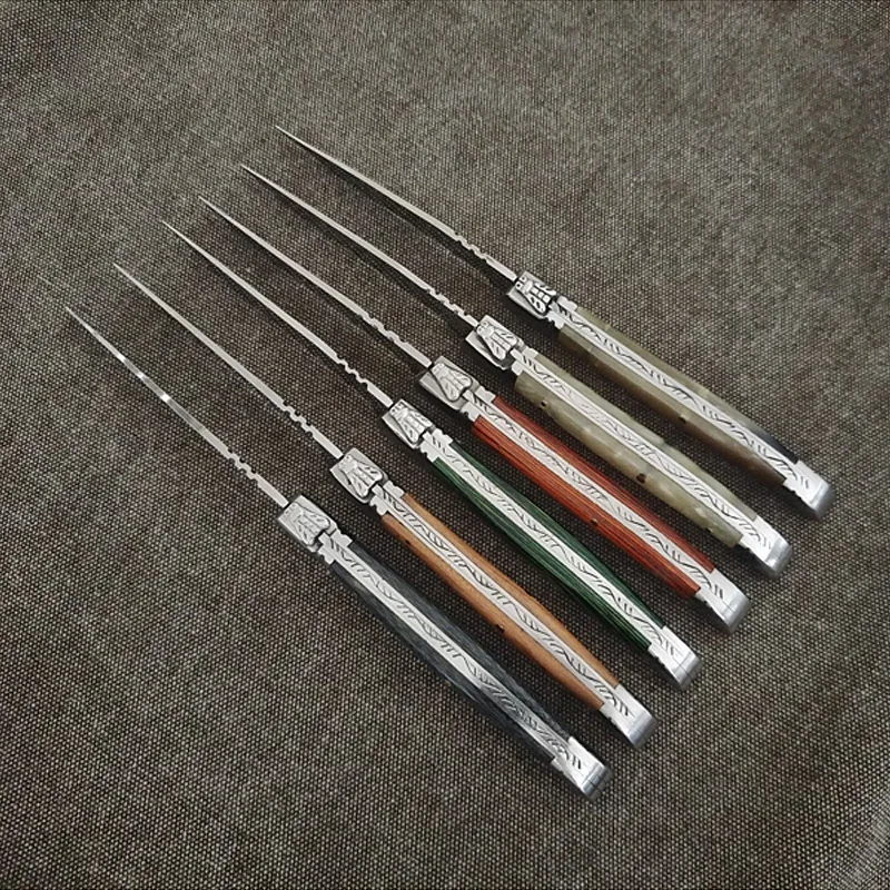 French laguiole folding Knife Outdoor Folding Steak knives Multifunction Pocket Knife