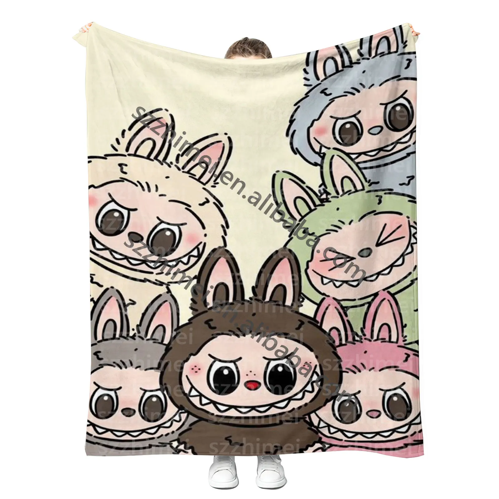 New factory wholesale printing fleece flannel blanket high-quality customized labu air conditioning travel beach towel blankets