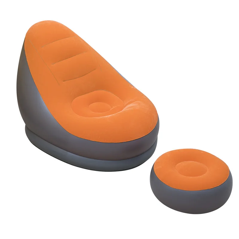 Outdoor inflatable sofa Flocked With Footrest inflatable chair ottoman Inflatable Sofa Office Soft leisure nap sofa foot pad