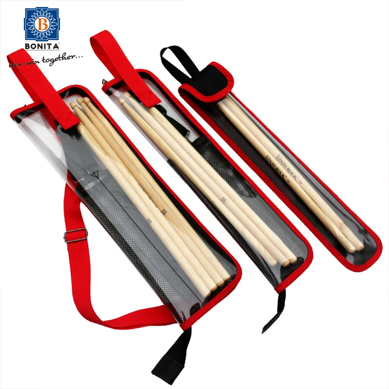 Wholesale thickening high quality drum sticks bag PVC portable drumsticks storage bag