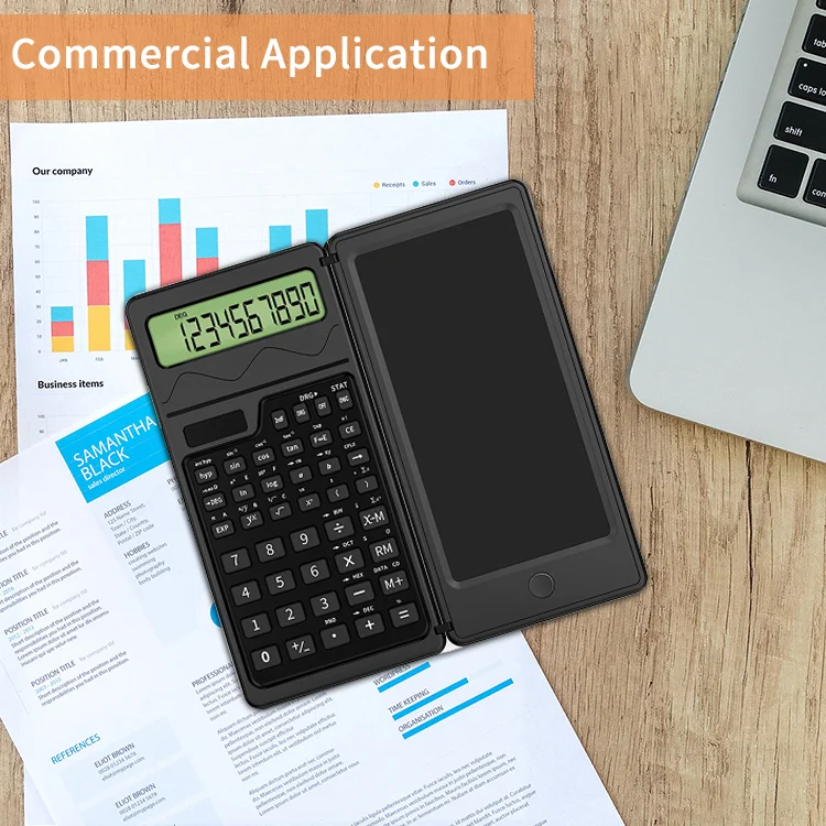 BSCI factory  ELECTRON CALCUL Hot Selling 10 digits mini calculator Portable Folding scientific Calculator With Writing Board