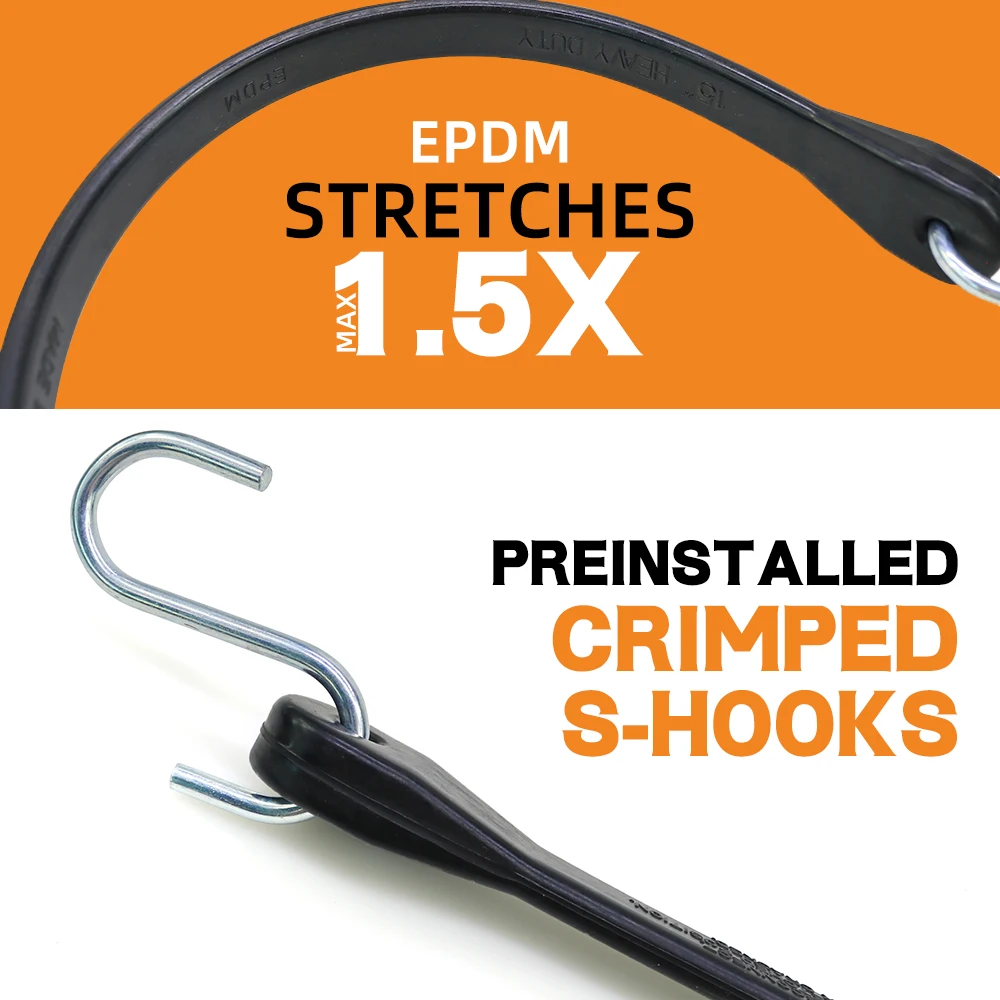 High elastic Tents lashing rubber band Adjustable Flat EPDM Rubber rope Tarpaulin tie down Strap