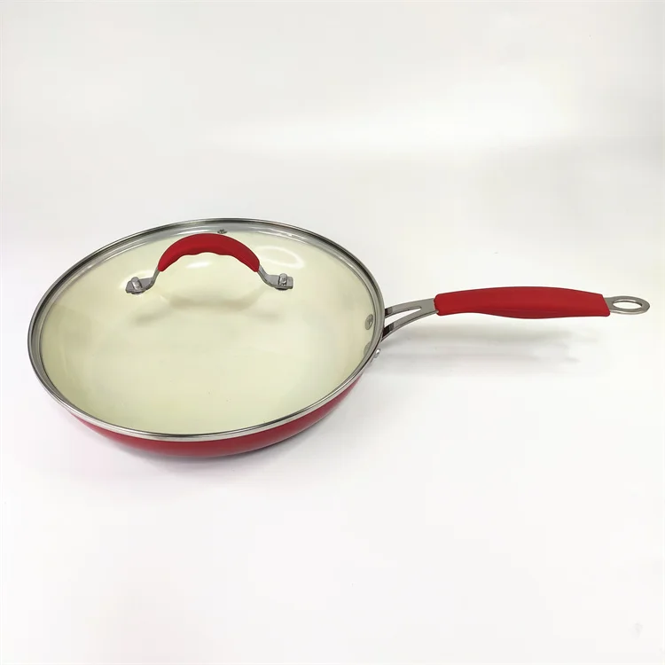 24 28 cm wok Aluminum pan grill  Cookware non-stick  fry pan with silicone handle