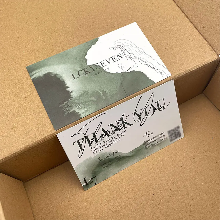 Custom Thank You Greeting Card  Art Greeting Card Color Printing For Flower Shops And Companies