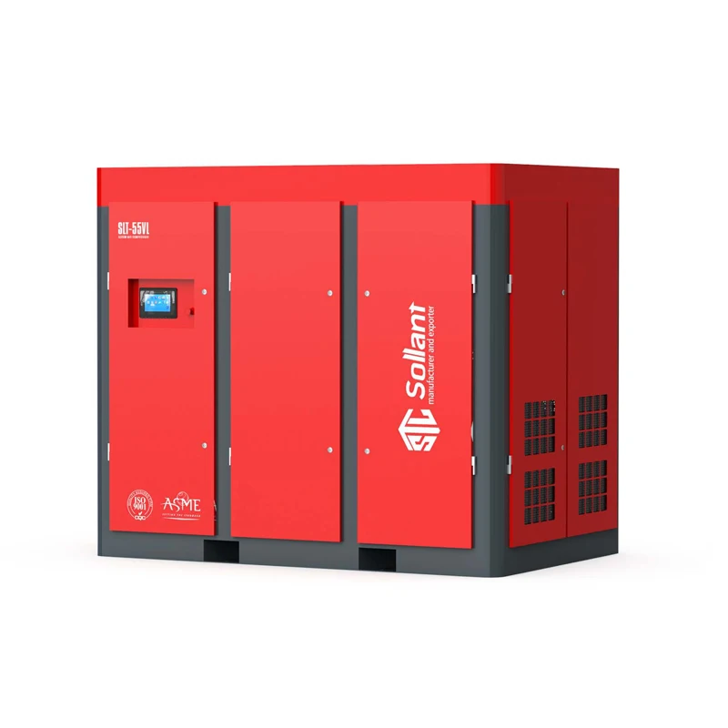 Sollant Low Noise Screw Air Compressor 55KW 75kw Air Compressor Low Pressure Industrial Air Compressor