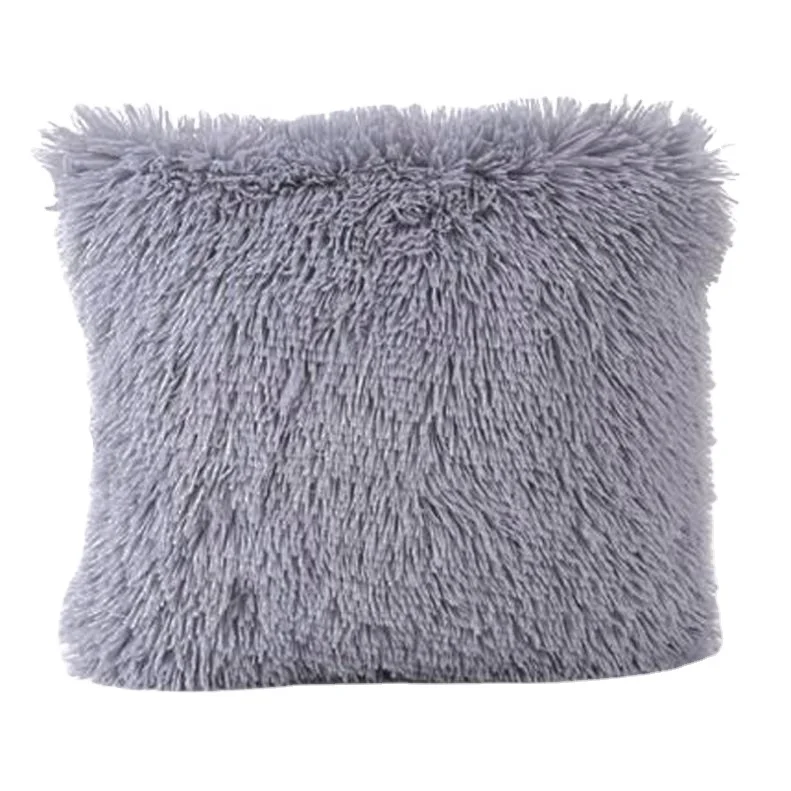 Free Shipping Soft Plush Square Cushion Cover Solid Waist Throw Pillow Case DIY Car Sofa Home Decorative Cover 45cm Pillow case