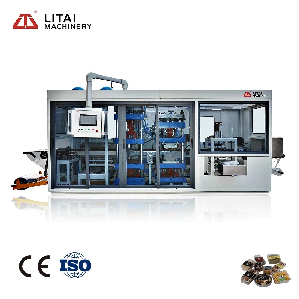 LITAI ISO Certificate Cup Plastic Cover Lid Automatic Heating, Forming, Cutting And Stacking Into One Making Machine