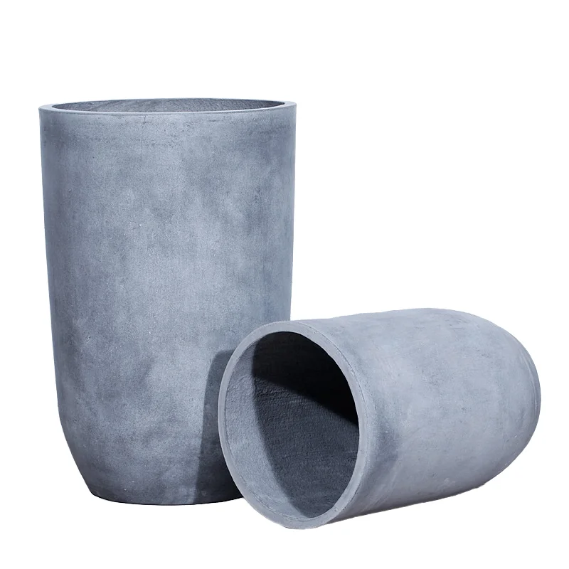 Large Outdoor Garden Planter Pot As-Cast Finished Concrete Cement Floor Country Style Giant Cylindrical Vase