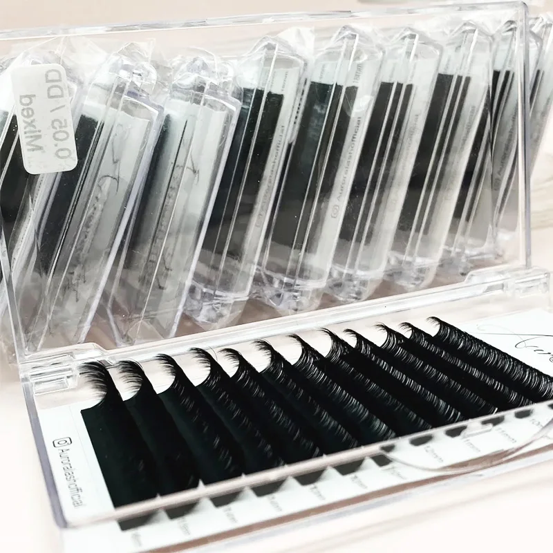 Cashmere lash extensions jet black lash trays private label velvet lash trays Mega Volume Soft eyelash Extension