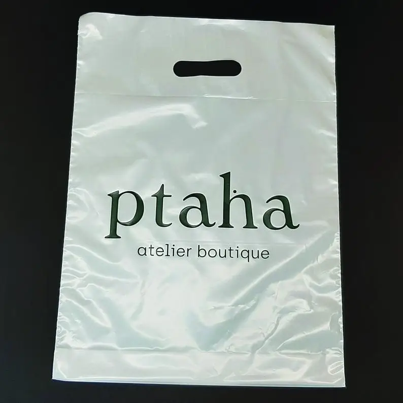 Wholesale Die Cut Handle Clothing Storage Soft LDPE Bag Shopping Plastic transparent plastic bag packaging