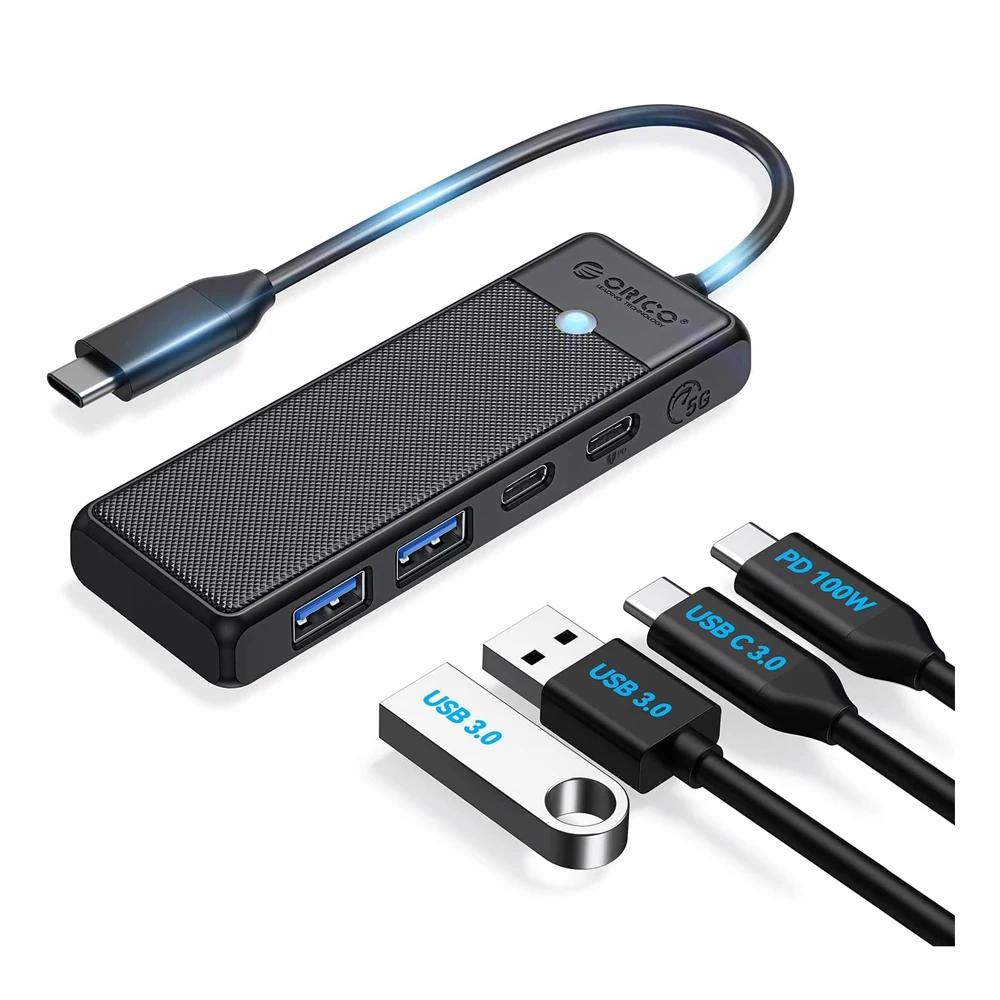 ORICO wholesale USB C Hub 4-in-1 USB C to USB Multiport Adapter, USB-C Data Port, 2 USB 3.0 Data Ports, USB C Splitter