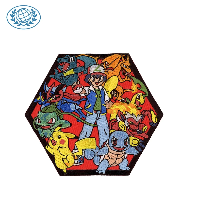 
Cartoon embroidery applique patches po ke mon patches promotional gift 