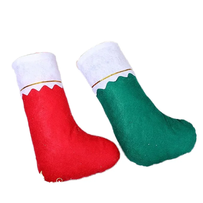 Оптовая продажа рождественские украшения фетровые чулки Санта-Клауса и подарочные пакеты