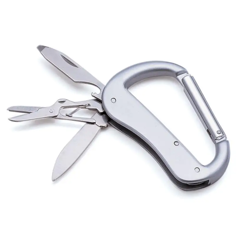 Multi-functional Mountaineering Buckle Camping Climbing Safety D Backpack Hook Outdoor Multifunctional Knife Cutting Open Tools