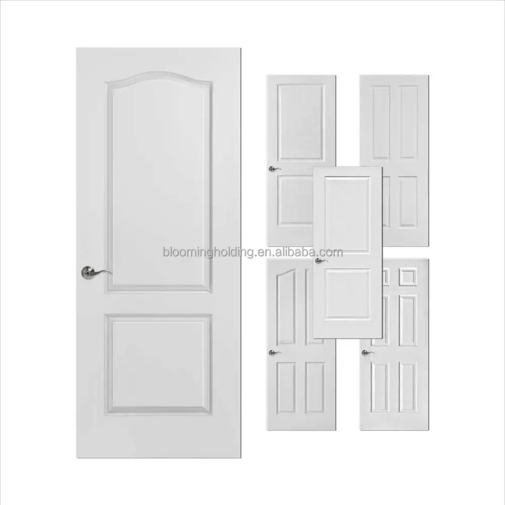 Canada US Market hollow Core MDF White Primed Doors Interior Texture Wood Moulded Doors