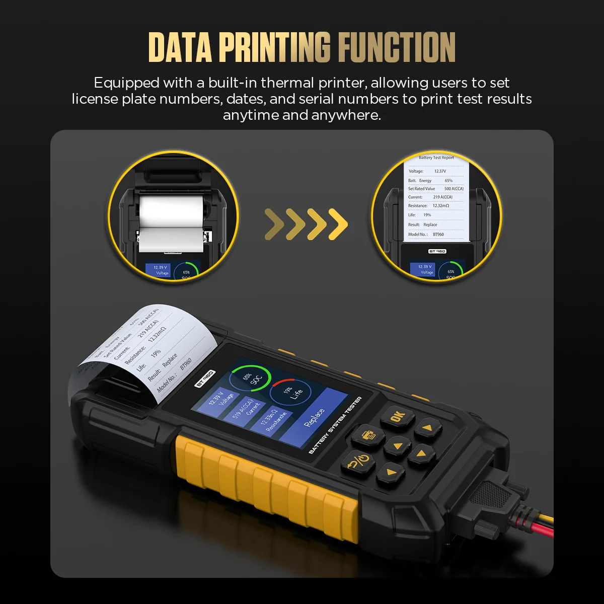 AUTOOL Digital 12v 72v Automotive Lithium Ion Impedance Capacity Deep Cycle Voltage Meter Car Battery Tester Fit For Lancol