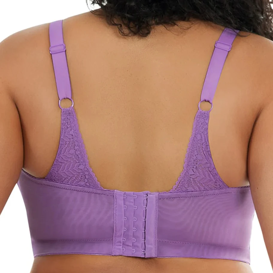 Ladymate ODM/OEM Sujetador de realce con encaje Women Full Bust Lace Longline Bralette wire free padded bras Plus size Lace Bra