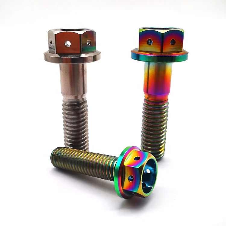 Wholesale custom gr5 titanium hex flange bolt for motorcycle