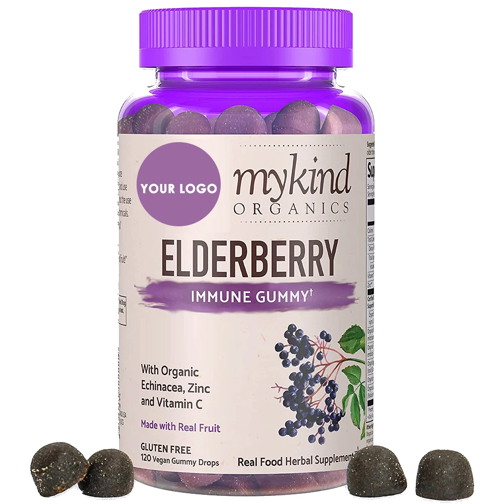 Оптовая продажа OEM Elderberry Gummy Vegan Vitamin c Candy Gummies антиоксидантное производство по уходу за кожей